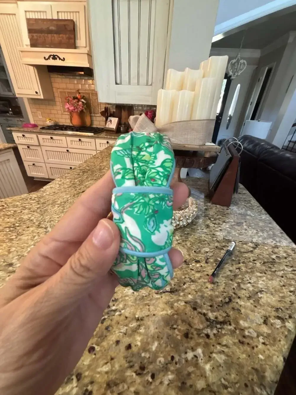 Lilly Pulitzer Low Knot Headband in Green Floral Print